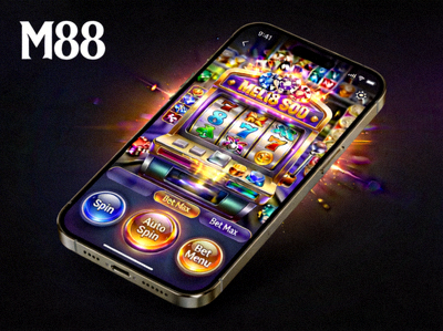Halaman permainan slot online di M88 mobile dengan grafis yang tetap tajam dan kontrol permainan yang mudah disentuh